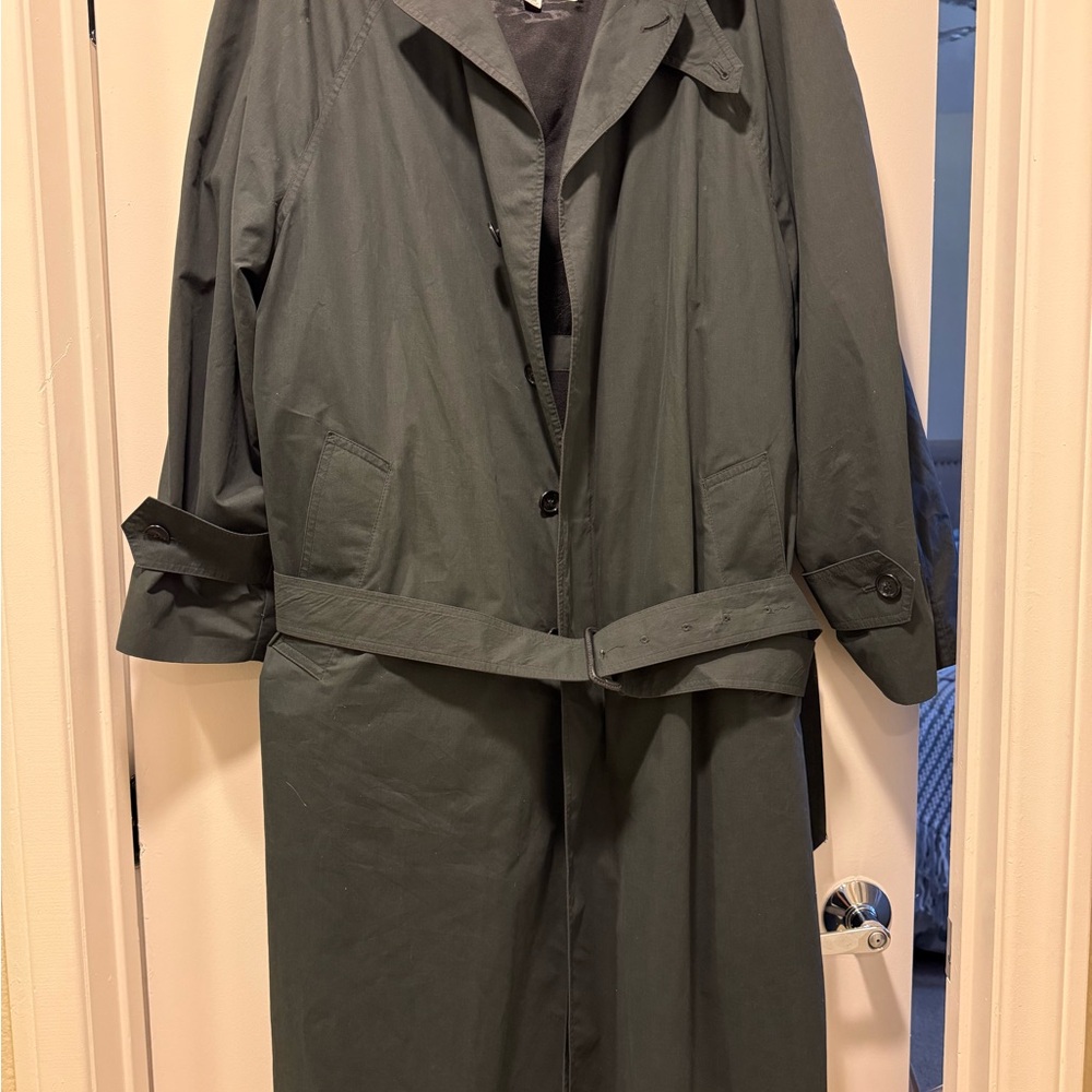 London Fog Men's Olive Trench Coat - Picture 12 of 13